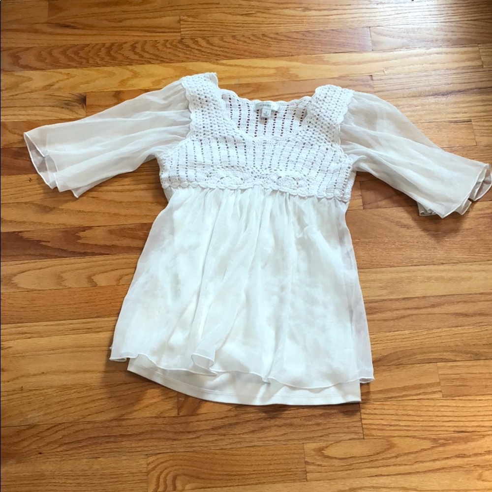 Dressbarn Women’s Small White Crochet Dress Top